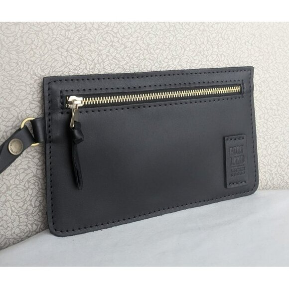 NEW Portland Leather Goods Adriana Pouch Wristlet Black - Picture 2 of 6
